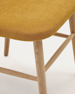 Helda Стул из горчичной синели и массива дуба