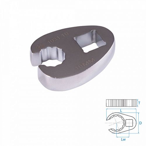 KING TONY (1031-10R) Ключ разрезной (воронья лапка) 10 мм, 3/8"