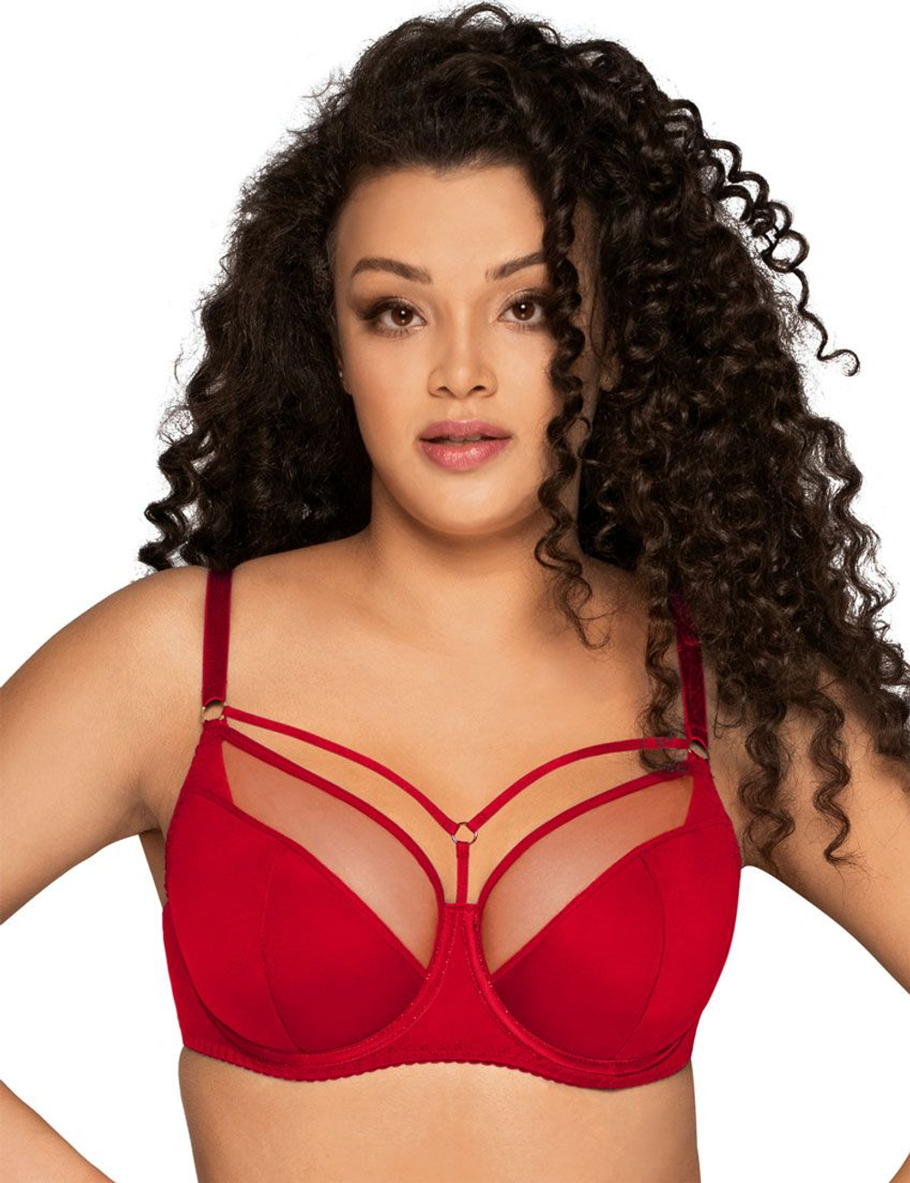 Бюстгальтер на косточках с вставками из сетки (Размер: 70J) (Цвет: синий)