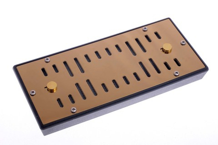 Увлажнитель акриловый Passatore на 100 сигар со шторками, золотой