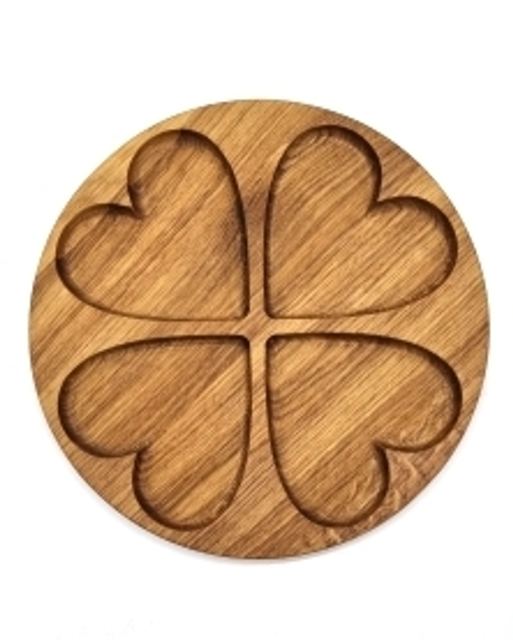 Менажница "Клевер" круглая; дуб; 4 секции; D=250; Н=20мм.