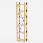 Стеллаж деревянный напольный с 6 полками Икеа ИВАР IVAR 179х48х30 см, узкий стеллаж для хранения книг и игрушек, для цветов на балкон из массива сосны