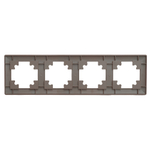 Рамка STEKKER, PFR00-7004-04 4-местная, пластик, серия Катрин, шоколад 39820