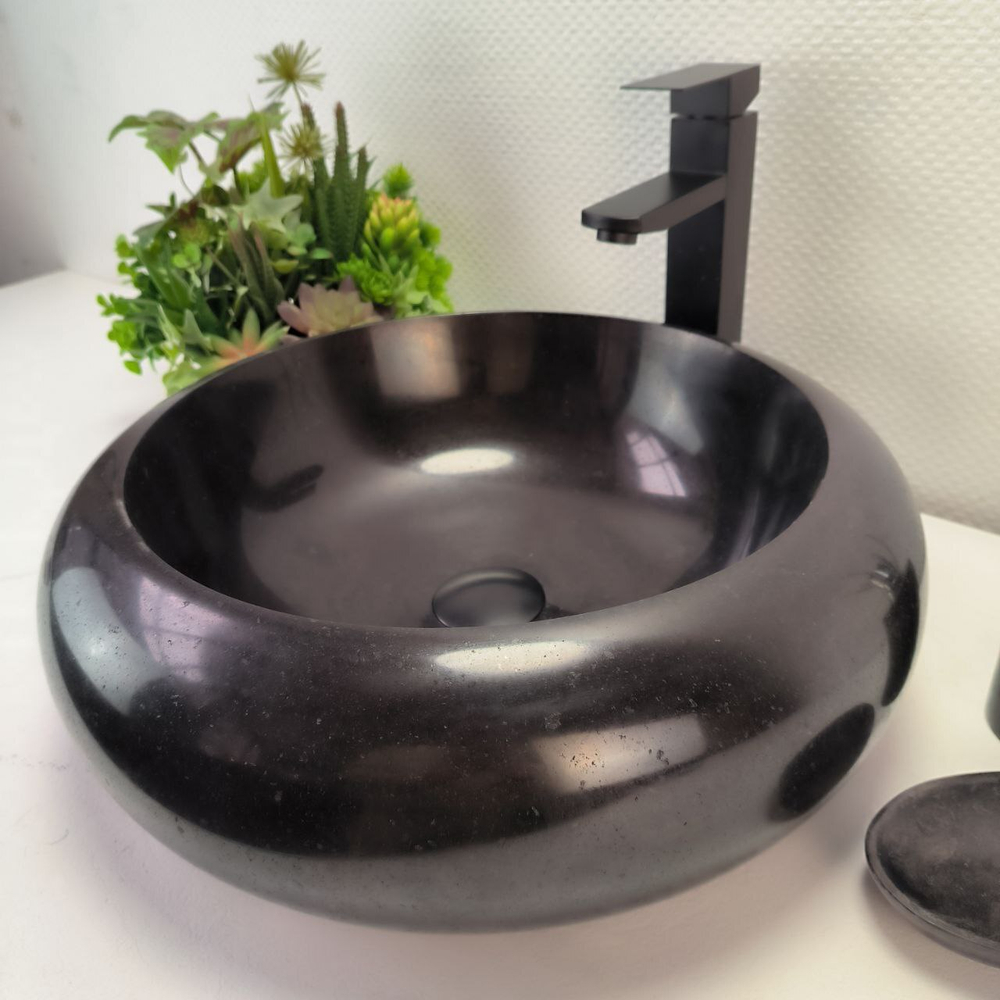 Раковина из андезита Donut Black  DA-62922 45*45*15 05