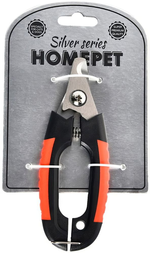 Когтерез-секатор с фиксатором для животных Homepet Silver Series , размер L, 16х4.5 см