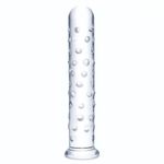 Прозрачный стеклянный фаллос с массажным рельефом 10 Extra Large Glass Dildo - 25,5 см. (Цвет: прозрачный)