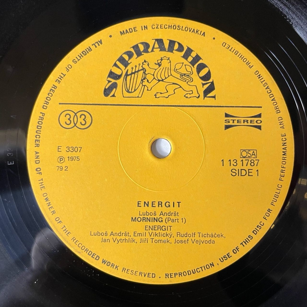 Винтажная виниловая пластинка LP Energit (Чехословакия 1977)