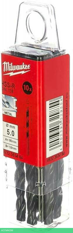 Сверло по металлу Milwaukee HSS-R 5.0мм 10шт (4932363484)