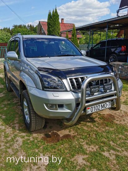 Передние фары Tube Light для Toyota Land Cruisre Prado 120 (03-09) динамические черные