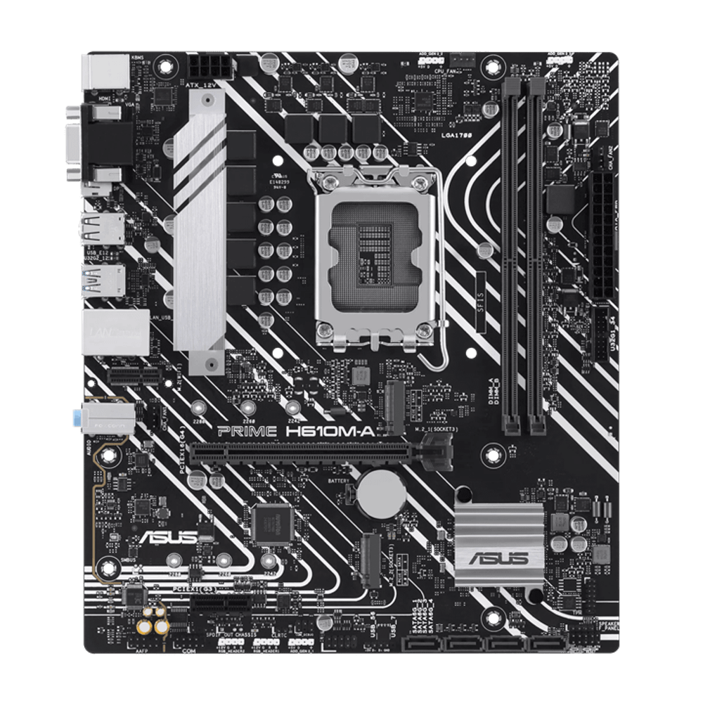 Материнская плата ASUS PRIME H610M-A R2.0, LGA1700 H610 2xDDR5 4xSATA3 2xM.2 D-Sub HDMI DP mATX
