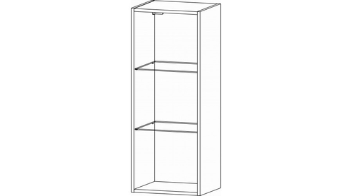 Даллас Шкаф со стеклом Дуб вотан / Цемент темный