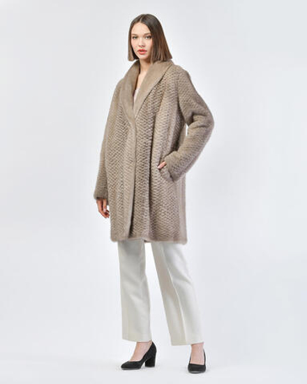 Полупальто из меха норки на кашемировой основе