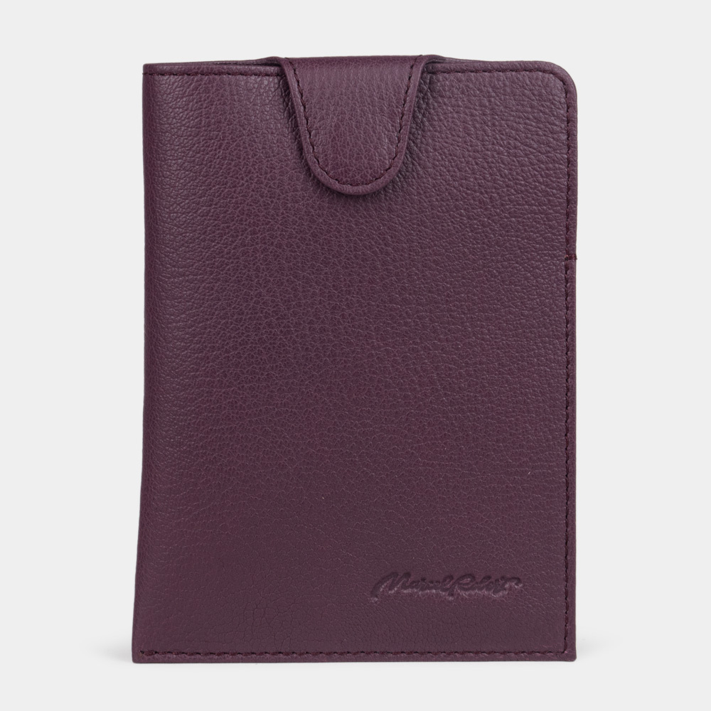 Обложка для паспорта London Easy из натуральной кожи козы,  фиолетового цвета