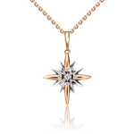 Подвеска «Вифлеемская звезда» из комбинированного золота с фианитами