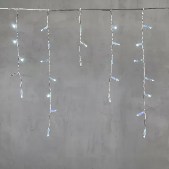 Светодиодная бахрома с колпачком 3,1*0,5 м., 120 холодных белых LED ламп, мерцание, прозрачный провод ПВХ, IP65, LTC (PIL120BLWCAP-10-2W)