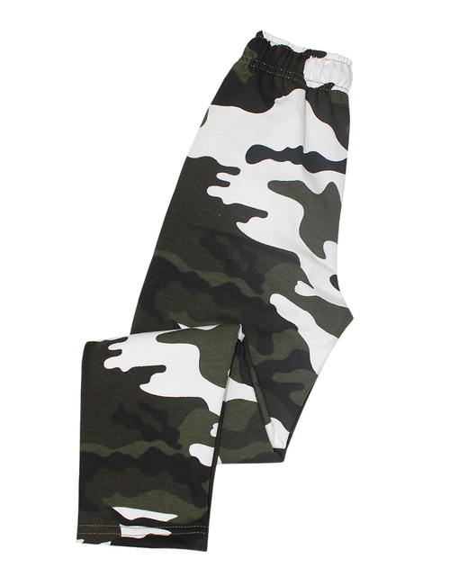 Брюки спортивные детские Хлопок Футер Бело-зелёный КМФ 4465