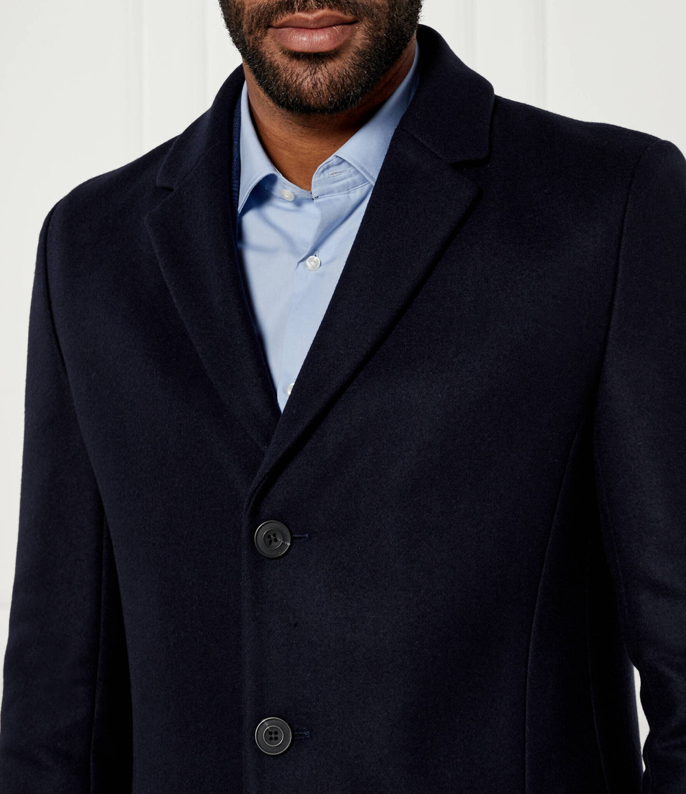Шерстяное пальто Migor2441 HUGO - темно-синий(50528793)