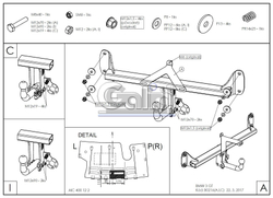 Фаркоп оцинкованный Galia B0216C для BMW 3-SERIES, GT, 2013-2018(паспорт и сертификат в комплекте)(без электрики)