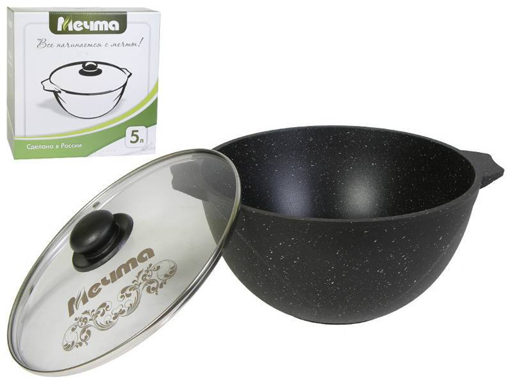 Казан 7л для плова Гранит black