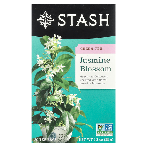 Stash Tea, зеленый чай, цветы жасмина, 20 чайных пакетиков, 38 г (1,3 унции)