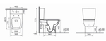 Унитаз-компакт VitrA Integra Square Open-Back с тонким сиденьем микролифт, 9833B003-7205