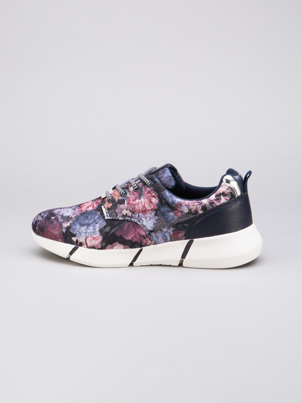 Кроссовки женские Editex с цветочным принтом (текстиль), Синий
