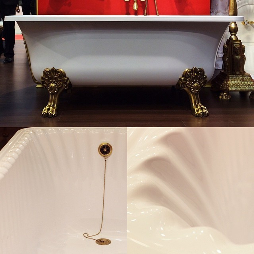 Ванна Migliore Olivia 24633 174x83xH66 см. белая, на лапах "Migliore" золотые