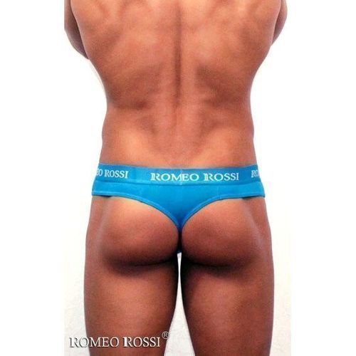 Мужские трусы стринги c резинкой Romeo Rossi бирюзовые RR1006-10