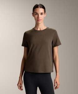 Oysho Футболка из смесового хлопка с коротким рукавом, темно-серый