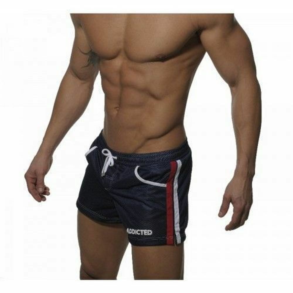 Мужские шорты темно - синие в сетку Addicted Sport Shorts Navy