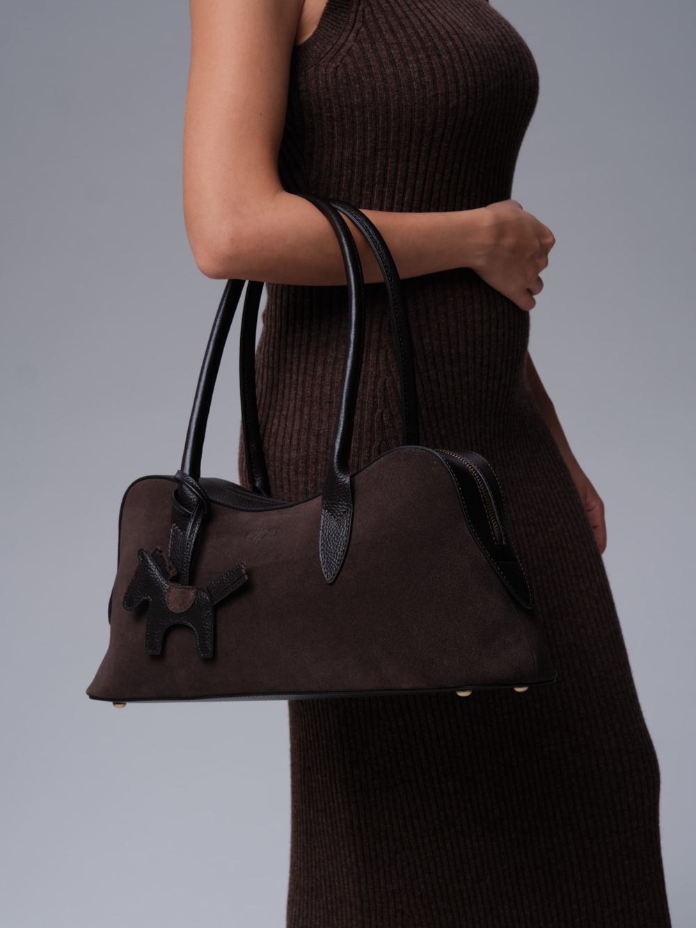 Замшевая сумка DBR 31168 темно-коричневый велюр