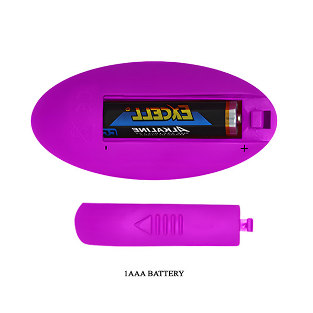 Лиловый вибромассажёр 9,7см с пультом ДУ Pretty Love Willie BI-014583W