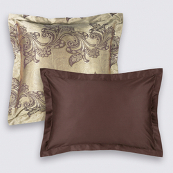 Элитный комплект постельного белья Эстетика 2 сп с европростыней САТИН-жаккард "Флокатти" (нав. 70х70 и 50х70)