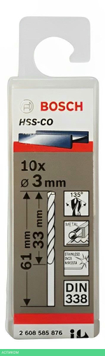 Сверло Bosch HSS-Co 6,5x63x101 мм по металлу 10 шт (2.608.585.890)