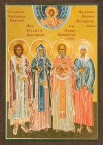 Икона "Собор Петербургских Святых" 6х9 на МДФ-6