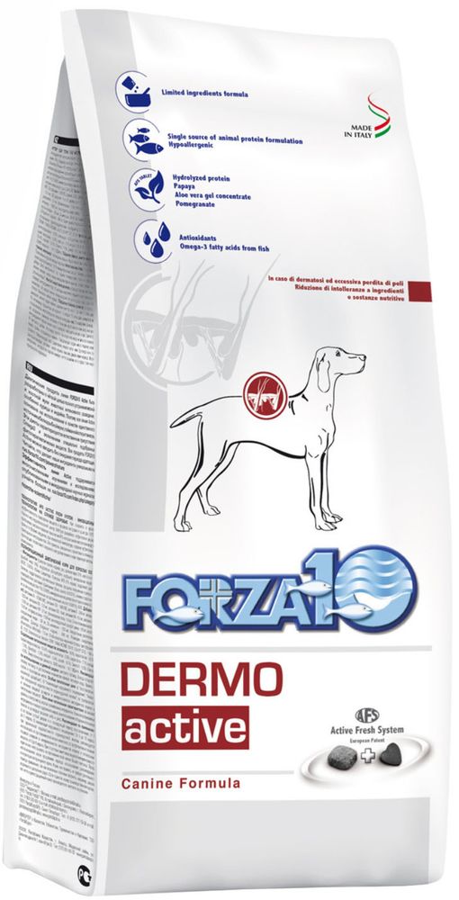 Forza10 4 кг Active Dermo Корм для собак, при кожных заболеваниях, с рыбой и картофелем