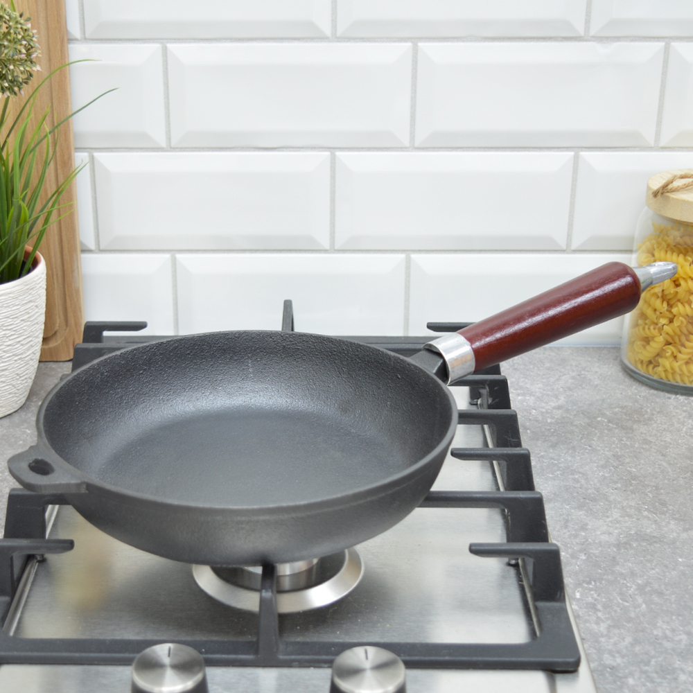 Сковорода 22см чугунная с деревянной ручкой CIF22-W