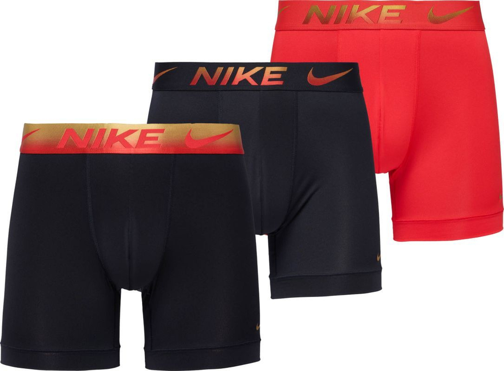 Боксерки теннисные Nike Dri-Fit Essential Micro Brief 3P - university red/black/metallic gradient