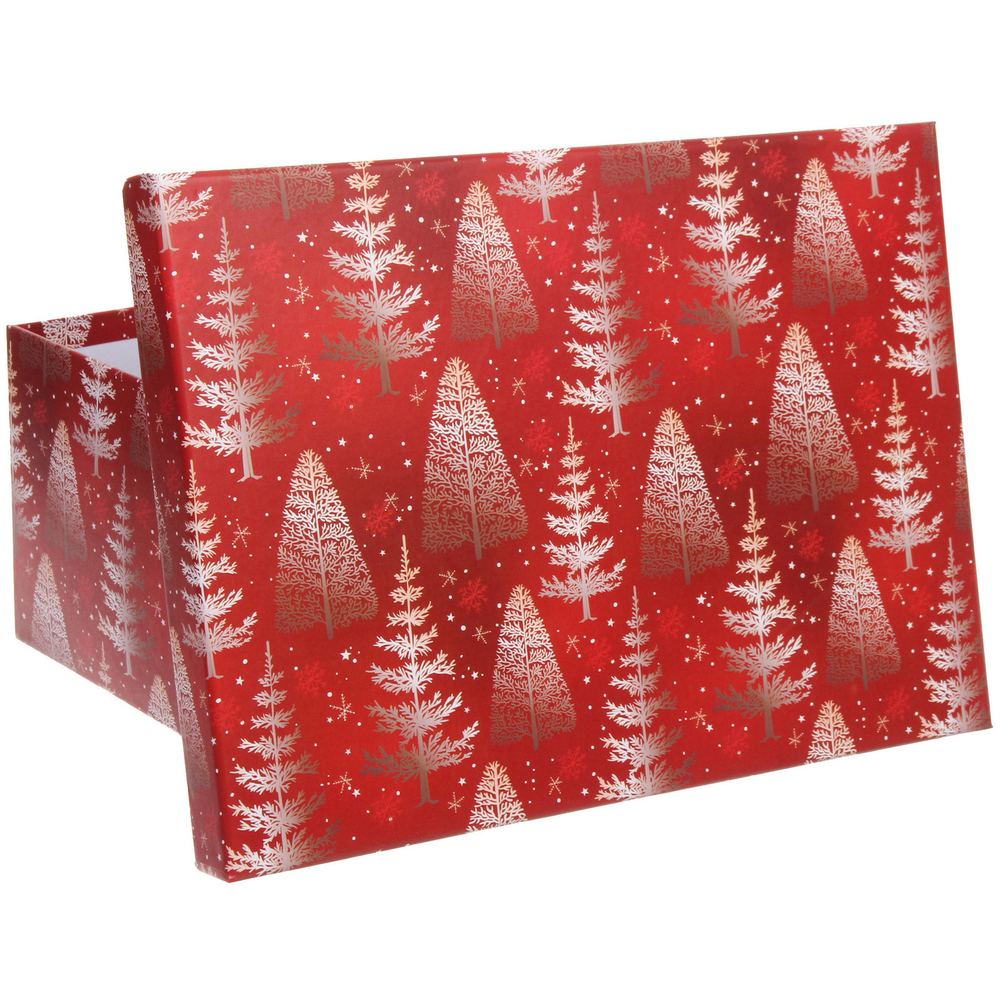 Коробка подарочная «Веселые елочки» 31*23*13,5 см