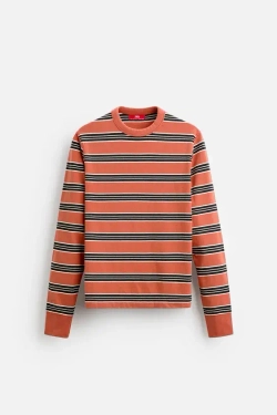 ZARA Х HARRY LAMBERT ФУТБОЛКА В ПОЛОСКУ, ЧЕРНЫЙ/ОРАНЖЕВЫЙ