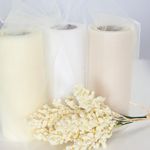 Лента (15 см*22,86 м) Фатин, Молочный, 1 шт.