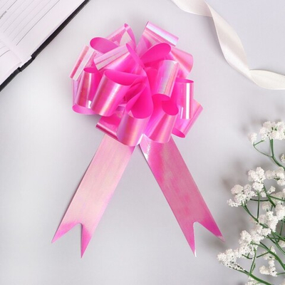 Подарочный бант - шар №3 перламутровый, розовый, для упаковки подарков