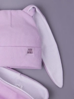 Шапка для девочек осенняя, с ушками розовая