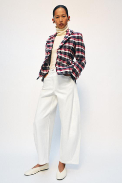 ZARA ДЖИНСЫ ZW COLLECTION ANKLE BALLOON СО СРЕДНЕЙ ПОСАДКОЙ, БЕЛЫЙ