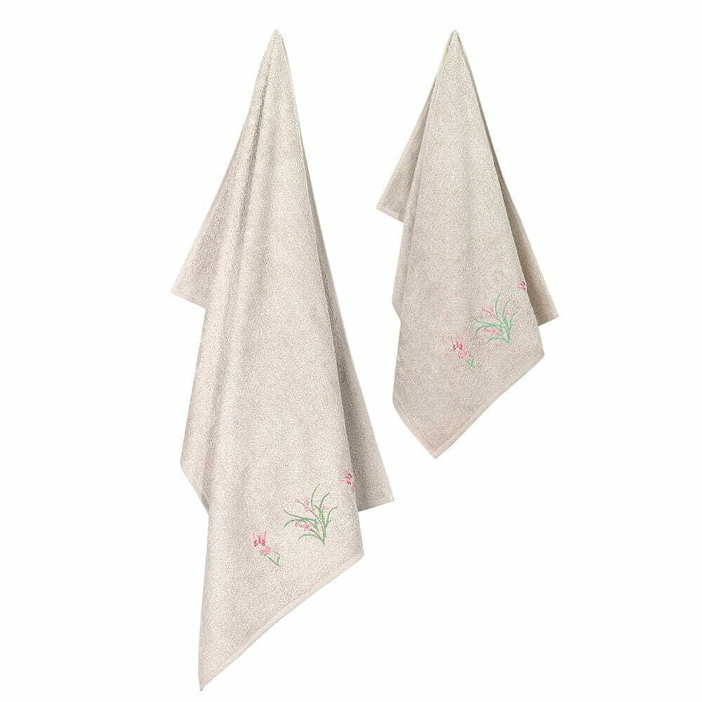 Набор полотенец 2шт 50х90,70х140 Arya home Centaury бежевый