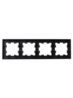 BRITE Рамка 4 -местная РУ-4-2-БрЧ стекло черный IEK
