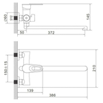 Смеситель для ванны, Эверест, с картриджем, красн, B22-274C