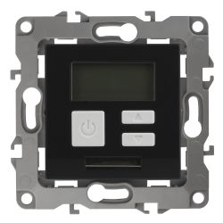 12-4111-05 ЭРА Терморегулятор универс. 230В-Imax16А, IP20, Эра12, антрацит | Эра 12 Антрацит