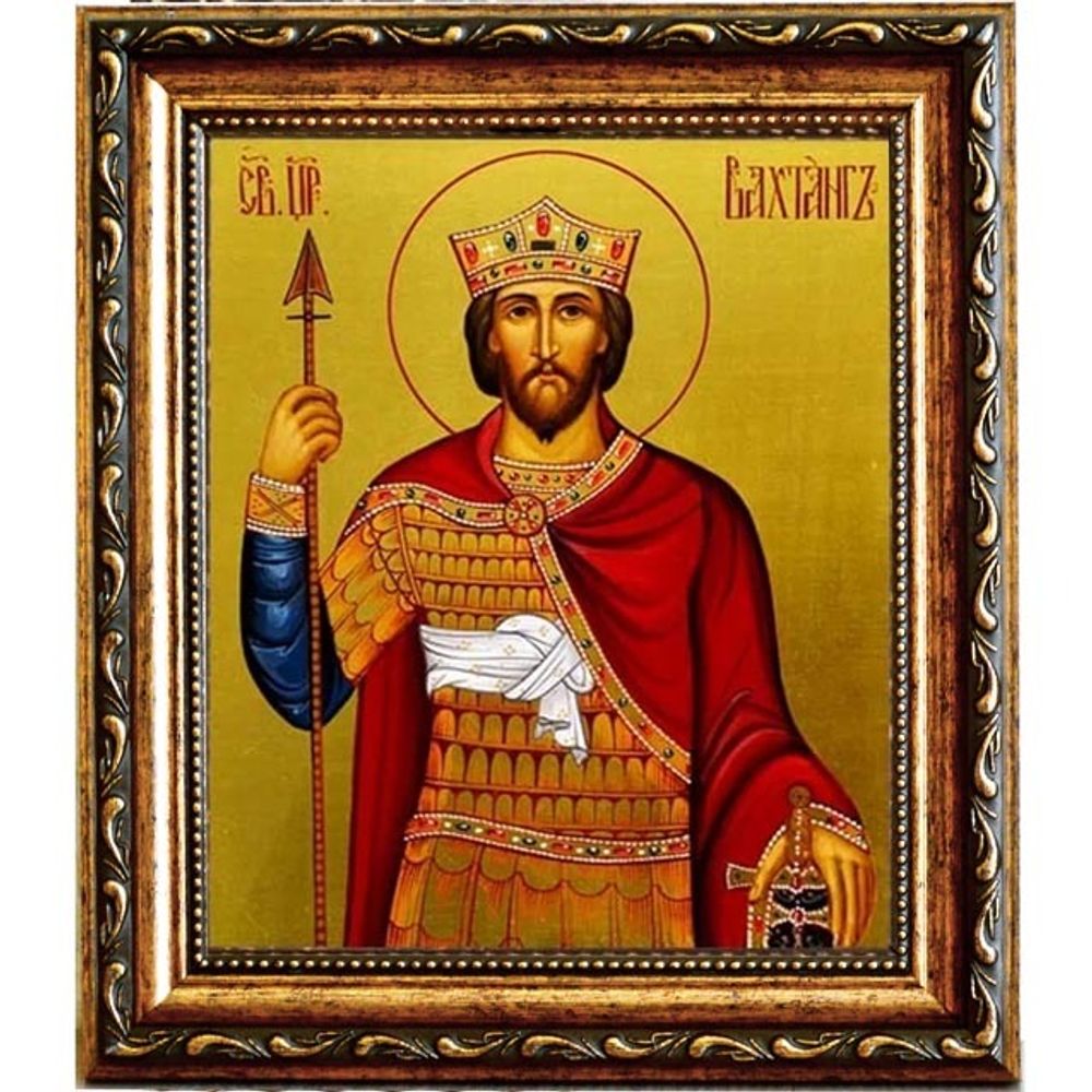 Вахтанг Горгасали святой благоверный царь. Икона на холсте.