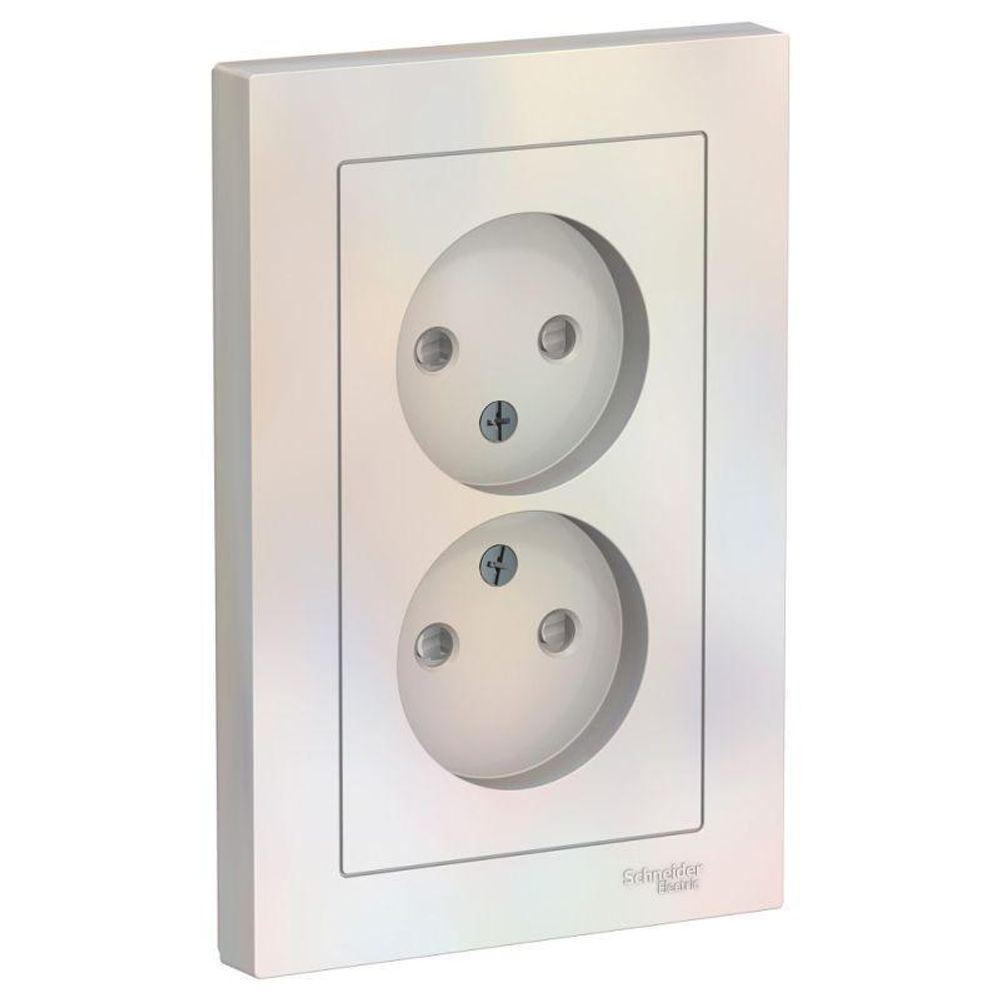 Розетка 2-м СП AtlasDesign 16А IP20 без заземл. защ. шторки в сборе жемчуж. SE ATN000422 Розетка 2-м СП AtlasDesign 16А IP20 без заземл. защ. шторки в сборе жемчуж. SE ATN000422